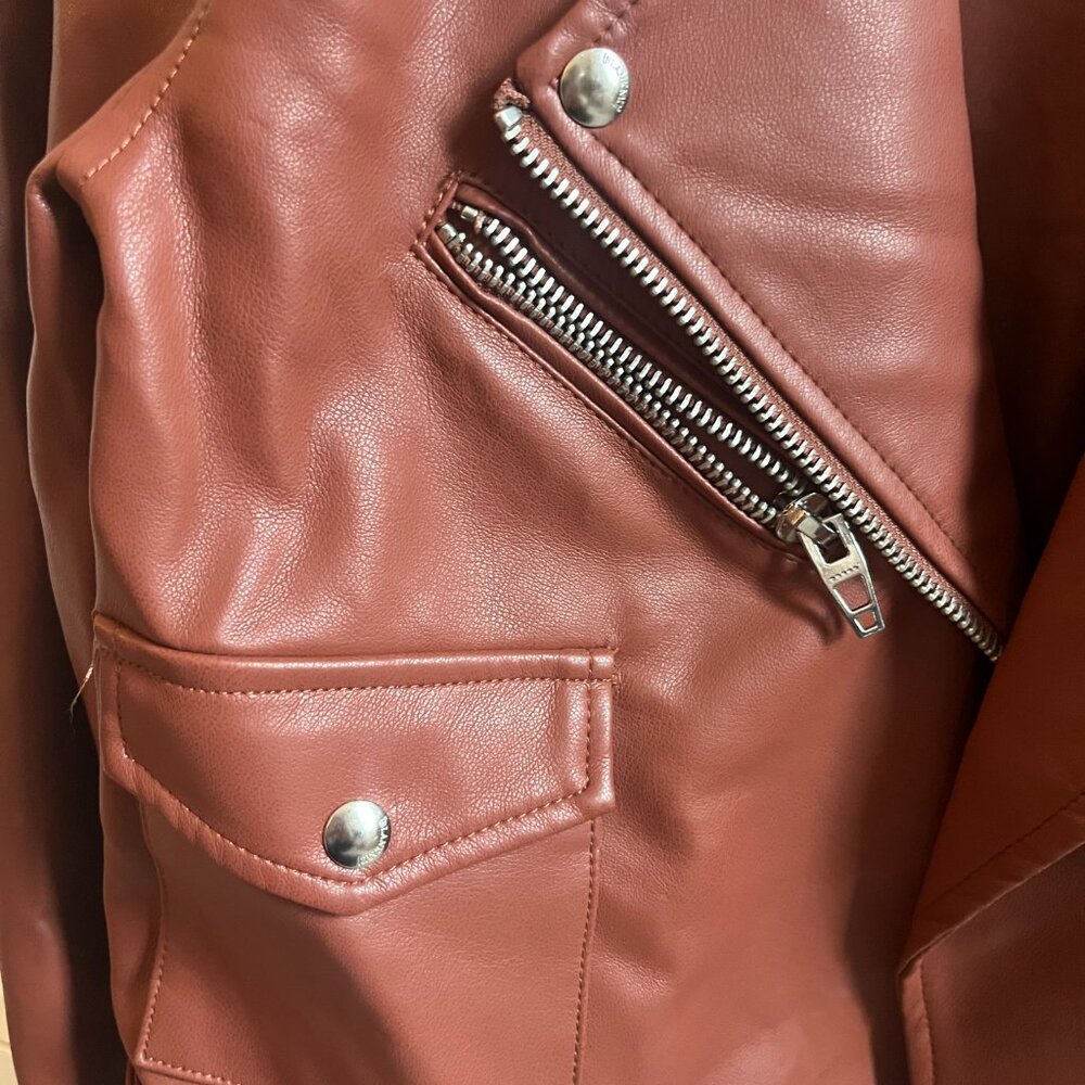 BlankNYC Rust Colored Leather Moto Jacket - Picture 5 of 5